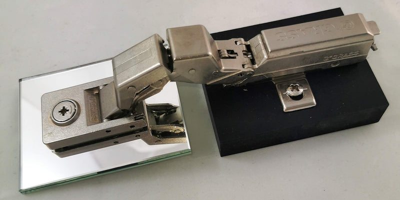 UMAXO 3228-3 2 x Grass Tiomos Mirro Glass Hinges, Silver