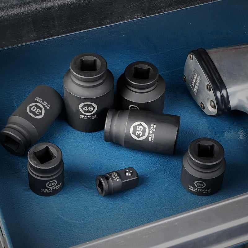 BILITOOLS Impact Socket Adapter 1/2" Female x 3/4" Male Increaser for 3/4" Drive Sockets & Using with Impact Guns Wrenches, Breaker Bars, Ratchets