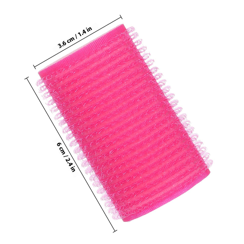 KICHOUSE 8pcs Rose Red Sponge Hair Rollers Self-adhesive Curlers Small Soft Hair Styling Tools Sleeping and Daily Use