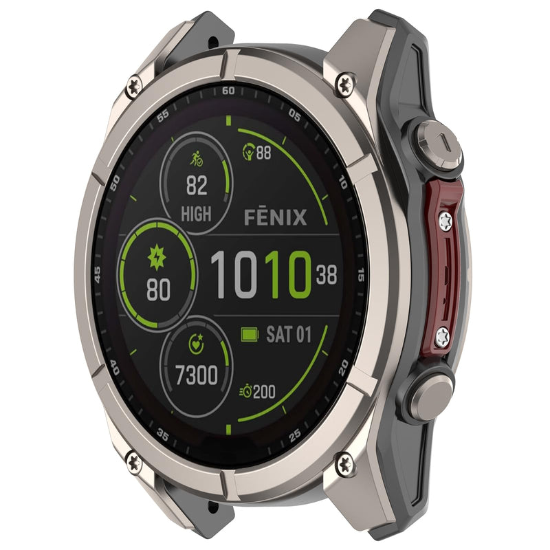 Anti-Collision Strip Compatible with Garmin Fenix 8, Tactix 8, Quatix 8, Fenix 8 Pro 47mm & 51mm Smartwatch Replacement Bezel Frame Protector, with Screwdriver & Screws (Wine Red, 47mm) Wine Red