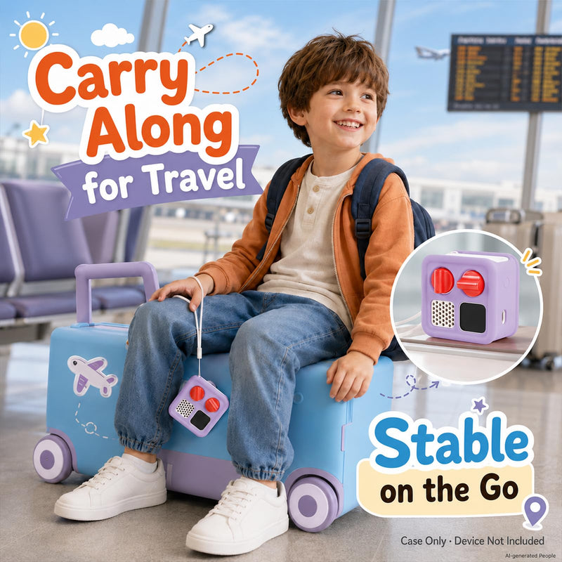 Silicone Case for Yoto Mini 2024, Kids Protective Cover | Soft Silicone Cover, Anti-Slip Grip, Raised Edge, Wrist Lanyard, Kids Travel, Case Only for Yoto Mini 2024 - Blue Purple