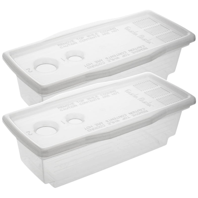 Fasta Pasta Microwave Pasta Cooker- The Original (2PK)- Cooks up to 4 Servings- No Mess, Sticking or Waiting For Boil- Perfect Al Dente Pasta Every Time- For Dorms, Kitchens, Offices- Made in the USA