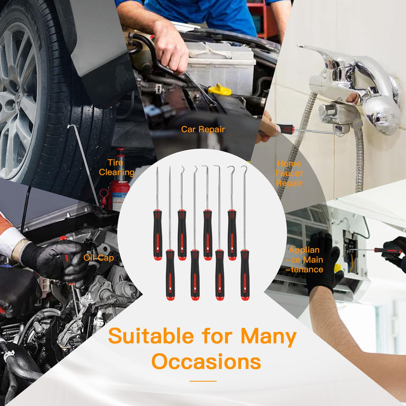8 Piece Automotive Tool, Pick Set, Precision Oil Seal Pick Tool, Mechanical Device Pick for Lock Pick Set, Lock Keys, Pick to Remove Hoses and Gaskets, Pick, Seal Puller