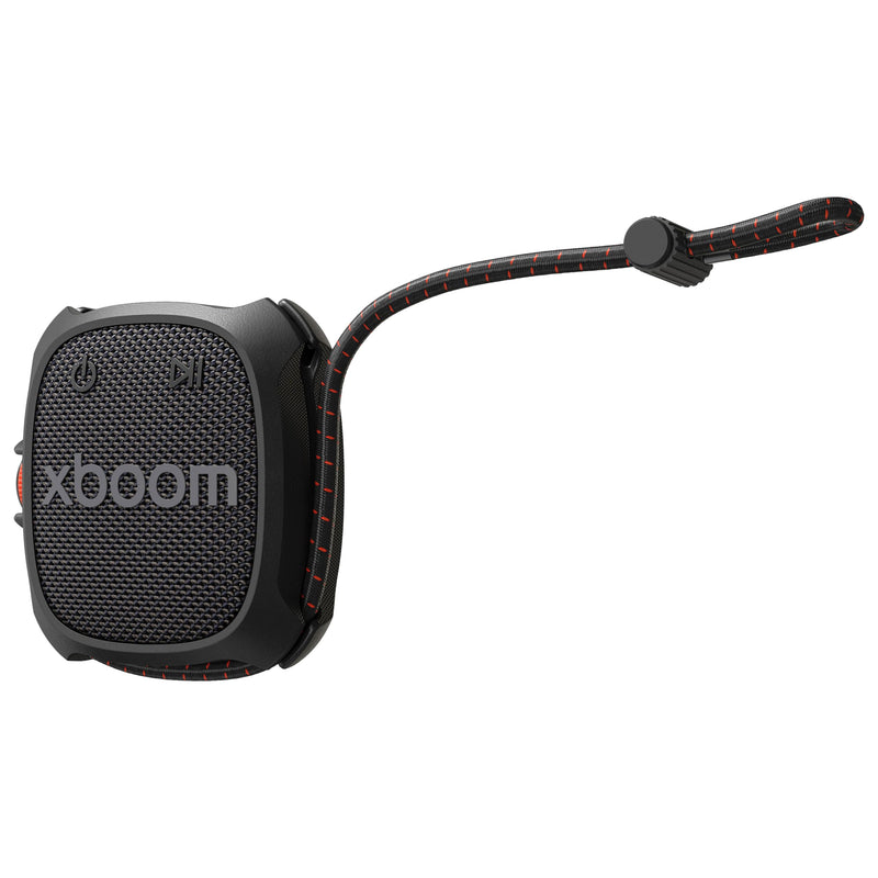 LG xboom Rock by will.i.am, Portable Outdoor Bluetooth Speaker, up to 10 Hours, IP67 Dust and Water Resistant, Adjustable Mounting Cord, Black