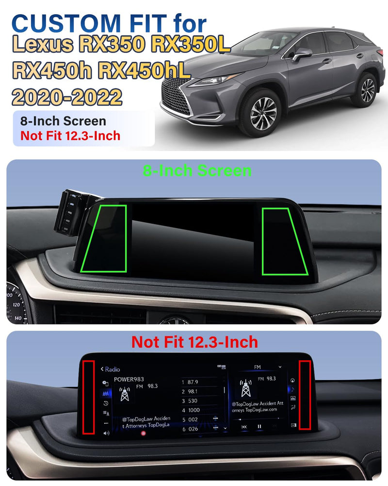 SKYLOTEC Magnetic Charger Phone Holder for Lexus RX350 2020-2022 8 inch | for MagSafe iPhone, 15W Wireless Charger Car Phone Mount for RX350L RX450h RX450hL Screen Accessories, NOT for 12.3-Inch Magnetic Wireless Charger RX350 2020-2022 (8 inch)
