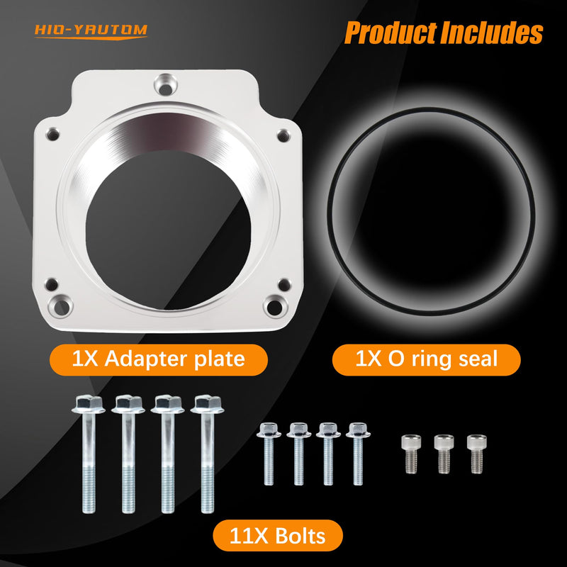 551513 LS Throttle Body Adapter 92mm Compatible with LS1 3 Bolt Intake Manifold to LS3 4 Bolt Throttle Body DBC L33 L59 LM4 LM7 LQ4 LQ9 LR4 LS6 LSX 4.8L 5.3L 5.7L 6.0L Replacement for 551513