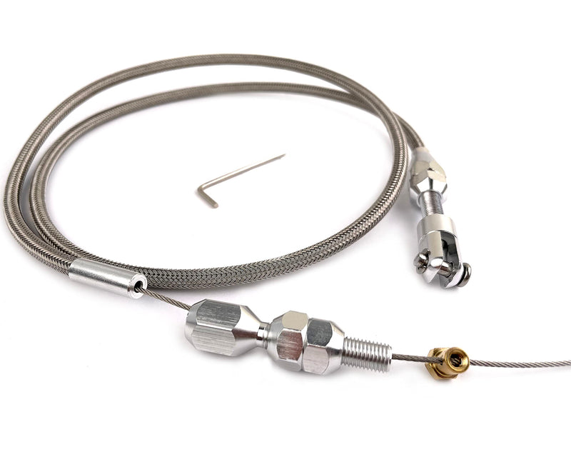 36" Braided Stainless Steel Engine Throttle Gas Cable Kit Compatible with 97-07 Chevrolet/Chevy LS1 Engine 4.8L 5.3L 5.7L 6.0L