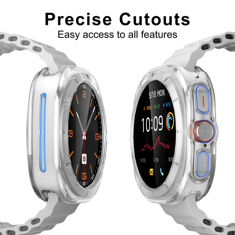 Case Compatible with Samsung Galaxy Watch Ultra 47mm 5 Pack TPU Cover | 5 Pcs TPU Bumper Covers 3 Pcs Tempered Glass Screen Protectors Full Protective Shockproof Ultra (2025/2024) 5 Clear Ultra-47mm