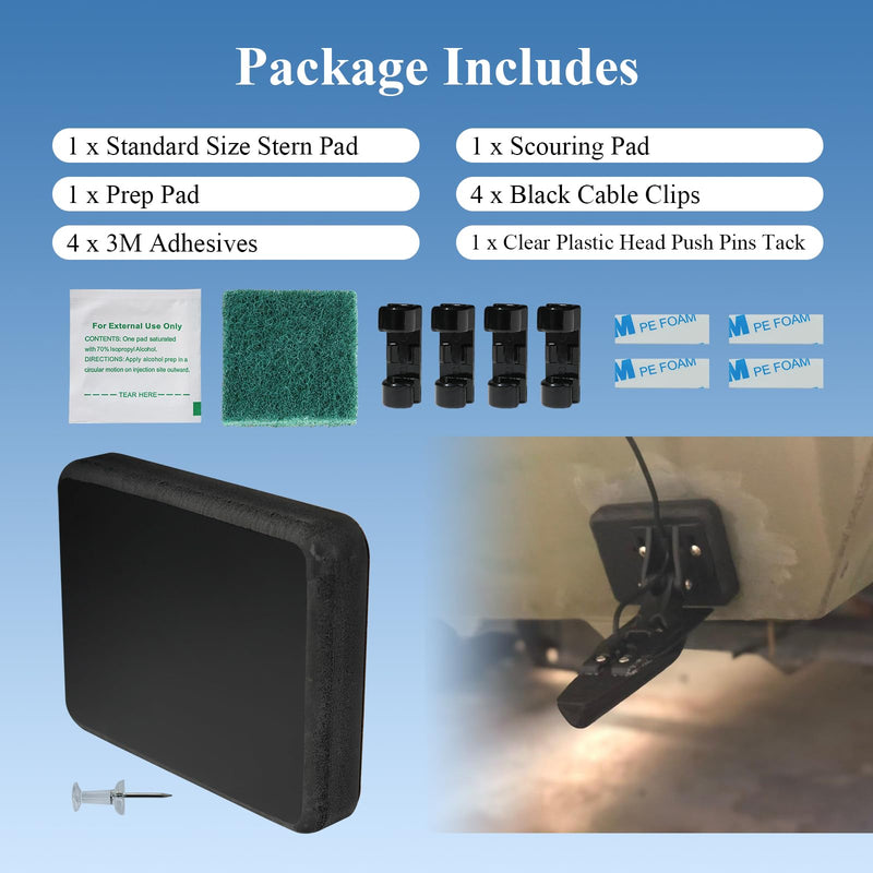 Transducer Mounting Plate, Marine-Grade Mounting Board (64.5"x3.5"x 0.75") | For Large 3D Scan Transducers, For Stern Saver Transducer Mount, Screwless installation, Easy to install, premium materials Standard Black
