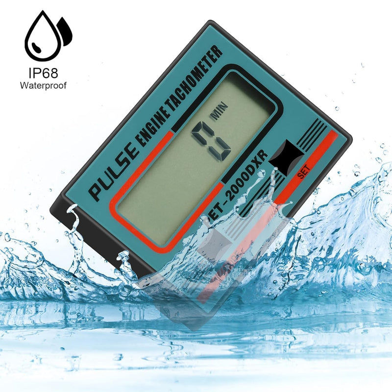 Digital Tachometer, 2 Stroke 4 Stroke Small Engine Tachometer, Chainsaw Tach Gauge Tach Meter, LCD Display Tach Gauge for Chainsaw Lawnmowers Motocross Boat Tractor B