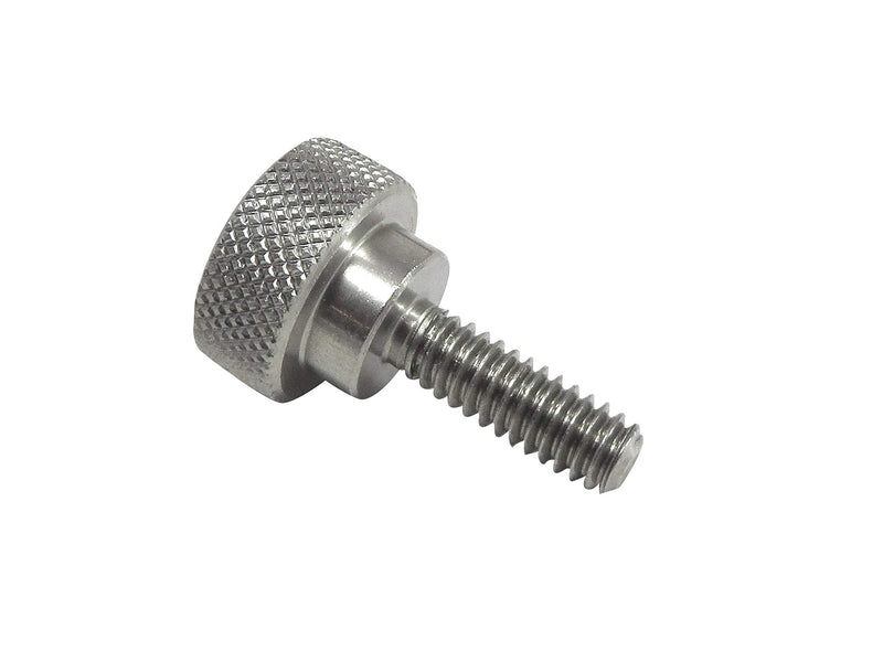 10 Pack 1/4-20 x 3/4 Inch Threads 303 Stainless Steel Diamond Knurled Thumb Screws Knobs with Straight Shoulders Right-Hand Threads SAE Flat Tip Uncoated