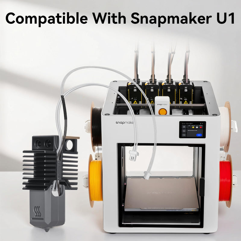 for Snapmaker U1 Hardened Steel Hotend 0.4mm,High Temp&Fast Heating Hot End Replacement with Silicone Sock and Nozzle Wiper,Leak-Proof Integrated Hotend Compatible with Snapmaker U1 3D Printer-4PCS 4PCS 0.4mm