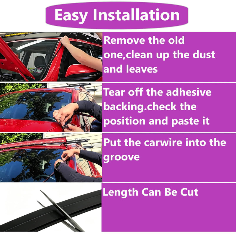 1 Pack Universal Car Cable Wire Hider 6.56 Ft Car Windshield Wire Hider | Concealed Wire Cover for Car Wires Hide Roof Rack Light Bar