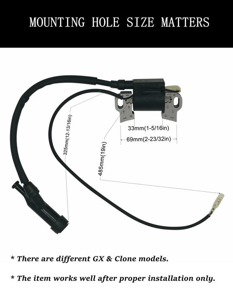 YAMAKATO GX390 Ignition Coil Assembly for Honda & Clones Predator 420cc 301cc GX270 GX340 339cc 389cc 439cc 9 11 13 15 hp Engine Generators GX390/GX340/GX270/GX240