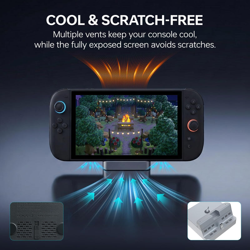 GuliKit Dock Station for Switch 2/Switch,4K TV Docking Base,Case Friendly | One for all consoles,4K/60Hz,100W PD,Excellent Cooling,Anti-tip Wide Base,Case-friendly,Full Protection,Firmware Upgradeable