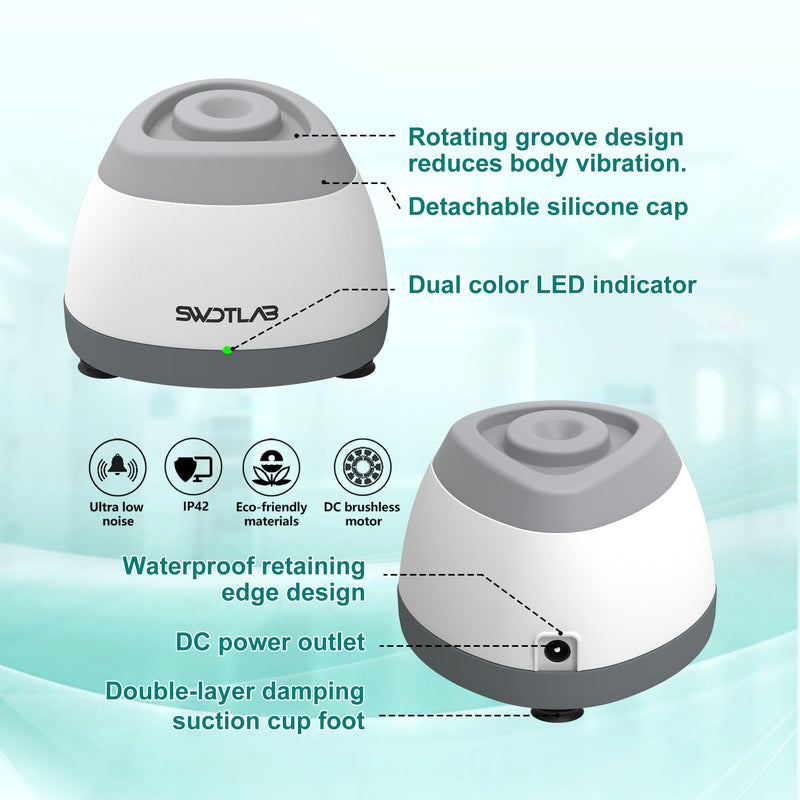 Mini Vortex Mixer 3500RPM 3s Mix for Nail Polish Lash Glue (Grey) | 3s Fast Mix DC Brushless Motor, Touch Auto-Stop, Anti-Slip Quiet, Compact Portable, for Nail Lash Glue Lab Paint Tattoo Ink Grey