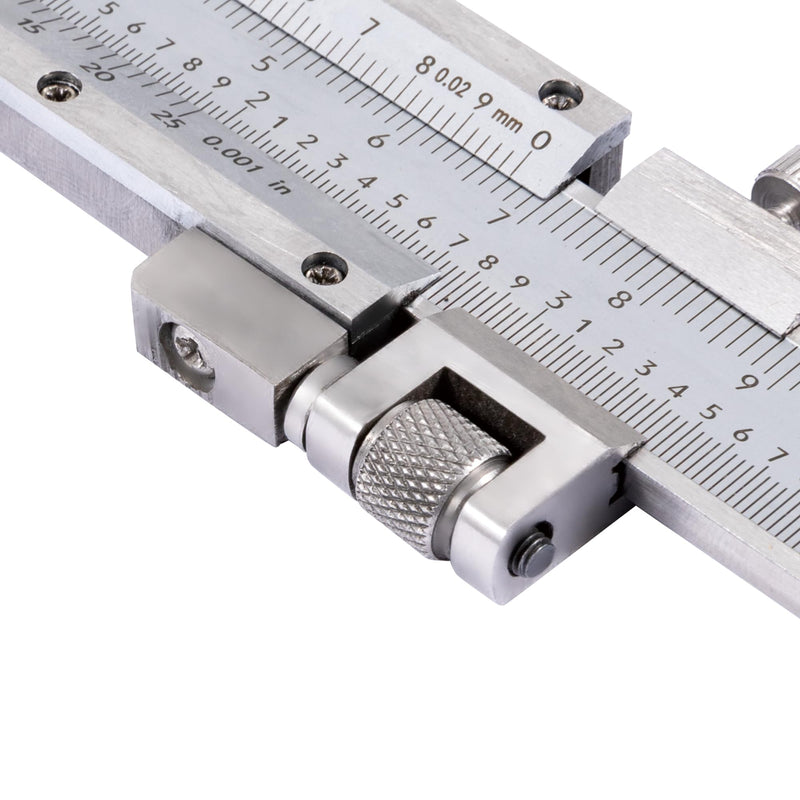 PEC Tools 6" / 150mm Vernier Caliper, Precision Stainless Steel Caliper with Fine Adjustment, 0.02mm/0.001" Graduation, 0.03mm Accuracy, for Inside, Outside, Step, and Depth Measuring 6"/150mm
