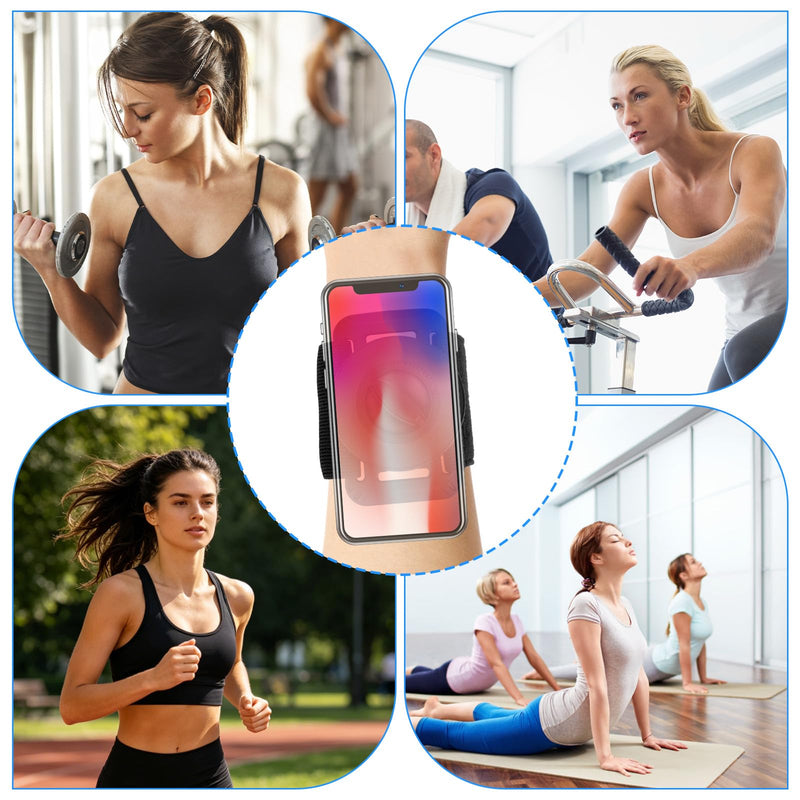 Magnetic Wristband Phone Holder, Black 360 Rotatable Magnetic Running Phone Holder Anti-Drop Wrist Phones Carrier Compatible with Iphone12-16 Series and More