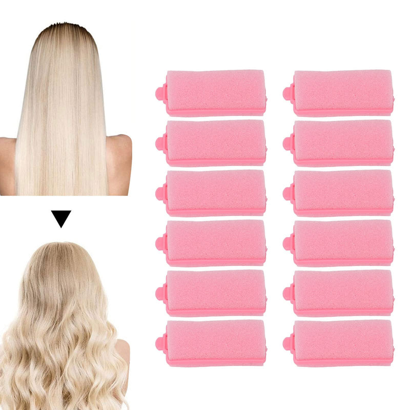 Pack of 12 Foam Sponge Curlers, Comfortable Sleeping Curlers, Flexible Hair Styling Sponge Curlers, Portable Soft Curler Styling Tool