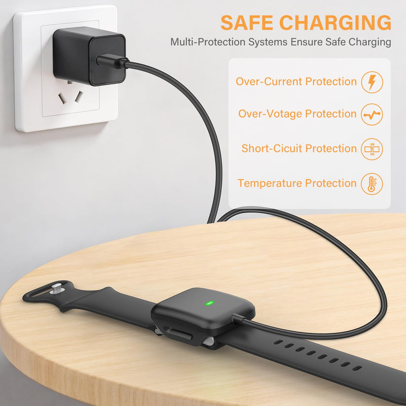 3.3Ft Type-C Charger for Whoop 5.0/MG Basic Smartwatch Charger Black