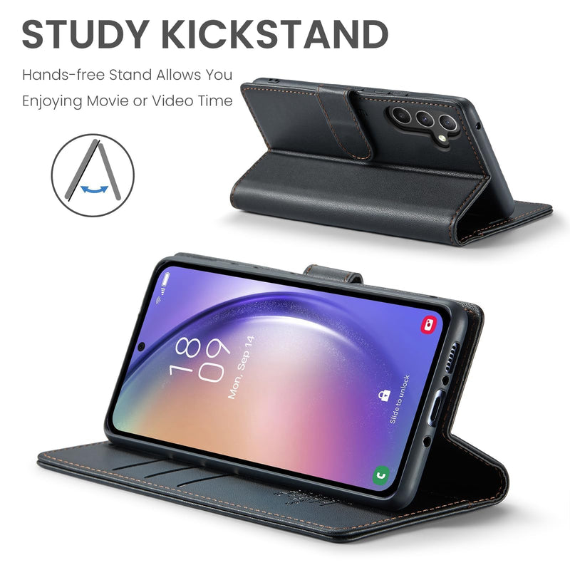 FLIPALM Wallet Case for Samsung Galaxy A37 5G, Card Holder, Black | Card Holder, RFID Blocking, PU Leather Folio Flip, Kickstand, Protective Shockproof Cover