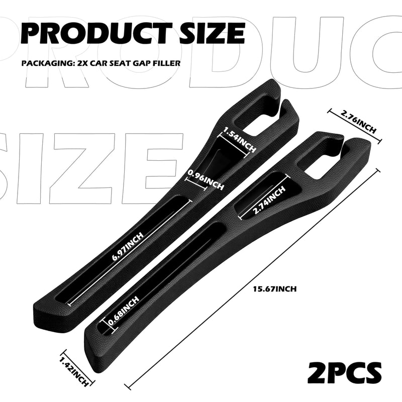 2PCS Car Seat Gap Filler Organizer,Multi-Purpose Car Seat Gap Fillers with Seats Belt Holes & Phone Holder,Universal Console Catcher Between Seats Cars Interior Accessories