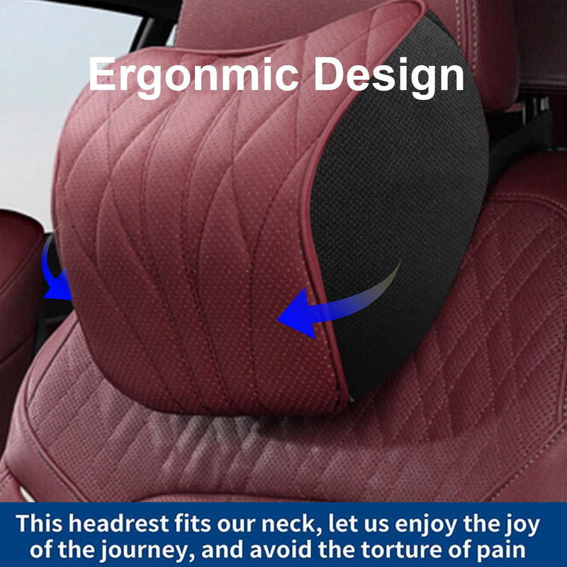 2 Packs Car Neck Pillow for BMW X3 X5 X1 X2 X4 X6 X7 1 2 3 4 5 6 7 Series Car Soft PU Leather Headrest and 100% Memory Foam Car Seat Pillow Head Neck RestCushion Accessories (Red) Red