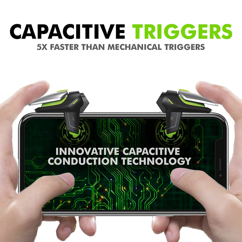 BattleMods NinjaX Mobile Gaming Triggers 5X Faster with Capacitive Conduction for BGMI/Free Fire Max/COD Mobile - (Black) NinjaX