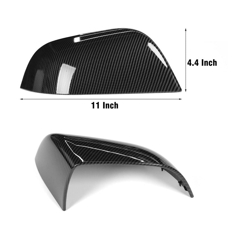 2PCS Compatible with Tesla Model 3 2017 2018 2019 2020 2021 2022 2023 2024 2025 Mirror Cover sticker, Left Driver Side & Right Passenger Side Model 3 Rear View Mirror Cap-Carbon Fiber M3 Pair Carbon Fiber