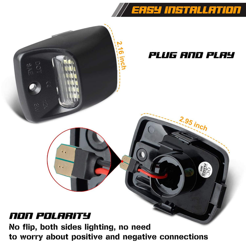 RUXIFEY LED License Plate Light Lamp Replacement Compatible with Tacoma 2005 to 2015, Tundra 2000 to 2013, 6000k White black