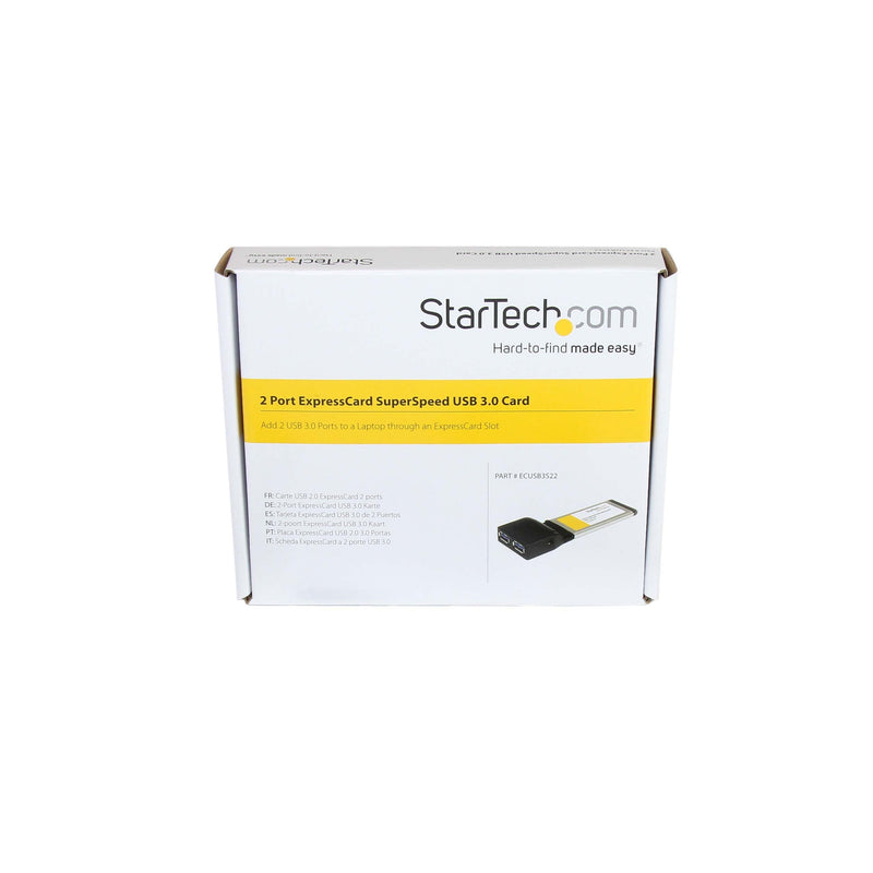 StarTech.com 2 Port ExpressCard SuperSpeed USB 3.0 Card Adapter with UASP - USB 3.0 Controller - USB 3.0 ExpressCard - 5Gbps - USB 3.0 Adapter, TAA (ECUSB3S22) Standard Mount