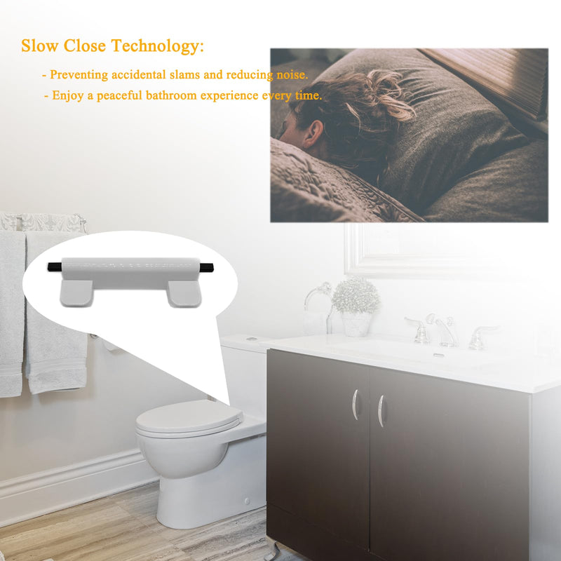 Toilet Seat Hinge Kit for Elongated Toilet Seat Compatible with Kohler 1150464-0, Slow and Quiet Close Design, White