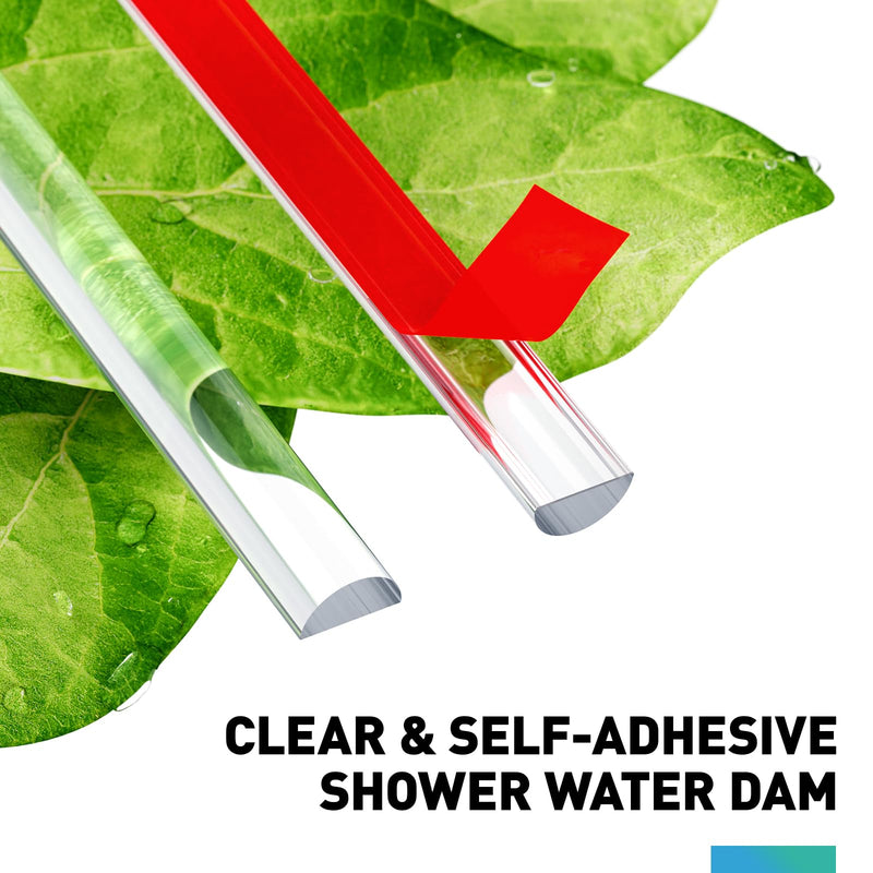 Shower Dam, 2 PCS 1/2" X 1/4" (WxH) Shower Threshold Water Dam,36In Clear Acrylic Shower Bottom Seal Stop Shower Leaks and Create a Water Barrier 1/2 X1/4" (WxH)
