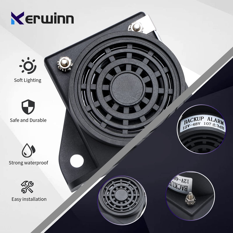 Backup Alarm for Trucks 12V-48V 107±3DB,Waterproof Reversing Truck Backup Alarm with Super Loud Beeper Tone for Commercial Trucks Industrial Heavy Construction Vehicles 1PC Square
