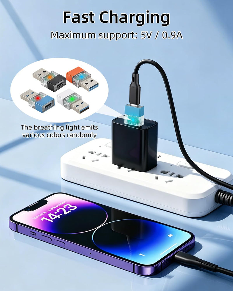 GELRHONR USB C to USB Adapter, Type C Female to USB Male Adapter USB 3.0 High Speed Data Transfer,4 Pack Type C F to USB M