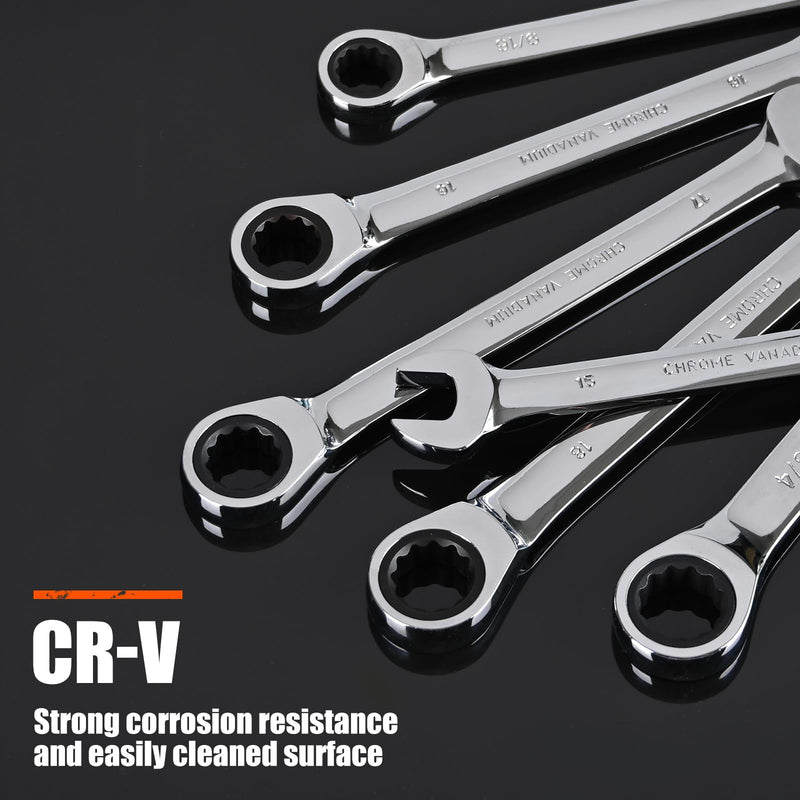Egofine 10mm Ratchet Wrench, Ratcheting Combination Wrench Metric 10mm Wrench, Industrial Grade Gear Spanner with 12-Point Design, 72-Tooth Ratchet, Chrome Vanadium Steel