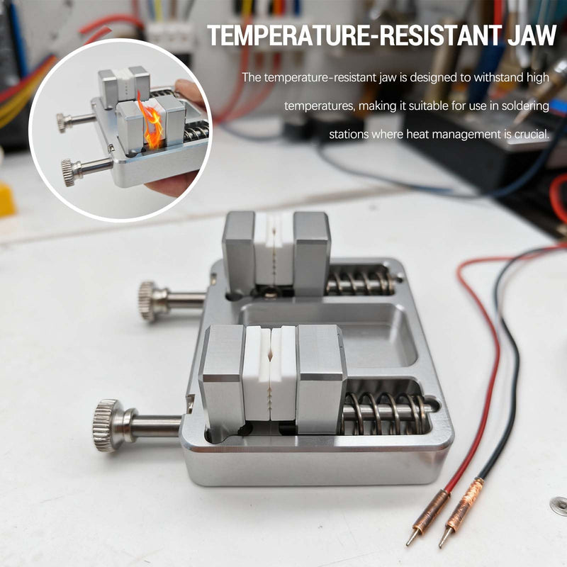 Heavy-Duty Aluminum Welding Clamp for Soldering Station - Temperature-Resistant Jaw, Circuit Board and Soldering Wire Clamp, Adjustable Fixture Bracket, DIY Soldering Aid Tool