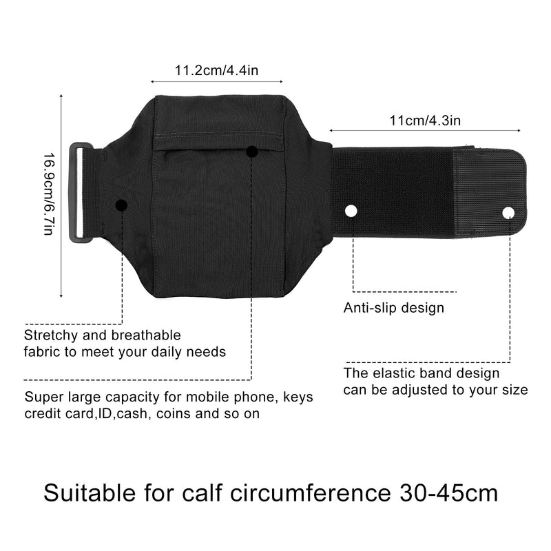 Leg Phone Holder, Cell Phone Leg Straps Ankle Wallet Thigh Holder Wallet Calf Straps Adjustable Arm Pouch Non Slip Sports Armband Storage Bag for Equestrian Jogger Running Workout