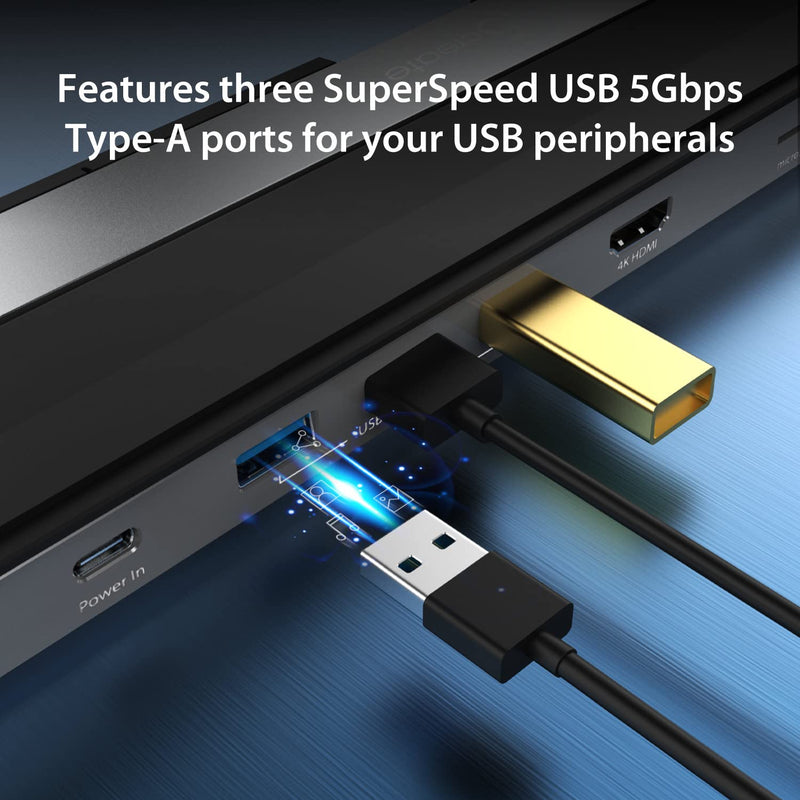 j5create USB-C 4K HDMI Docking Station (9-in-1), 4K HDMI, 5Gbps USB-A x3 | Card Reader, PD 100W, Gigabit Ethernet, Combo Audio Jack, for MacBook, and Windows USB-C Laptop (JCD533)