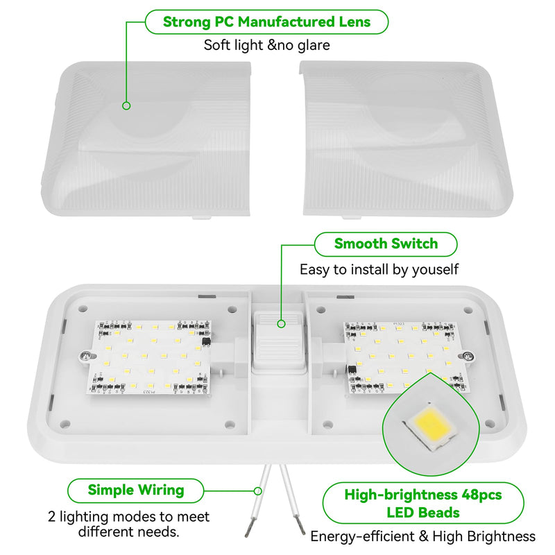 RV Light Interior, RV Ceiling Light 12V, 4500K 1100LM RV Led Lights Fixtures,7W Camper Lights with Switch for RV Trailer Camper Boat Car (Natural White, 1PCS) 1PACK