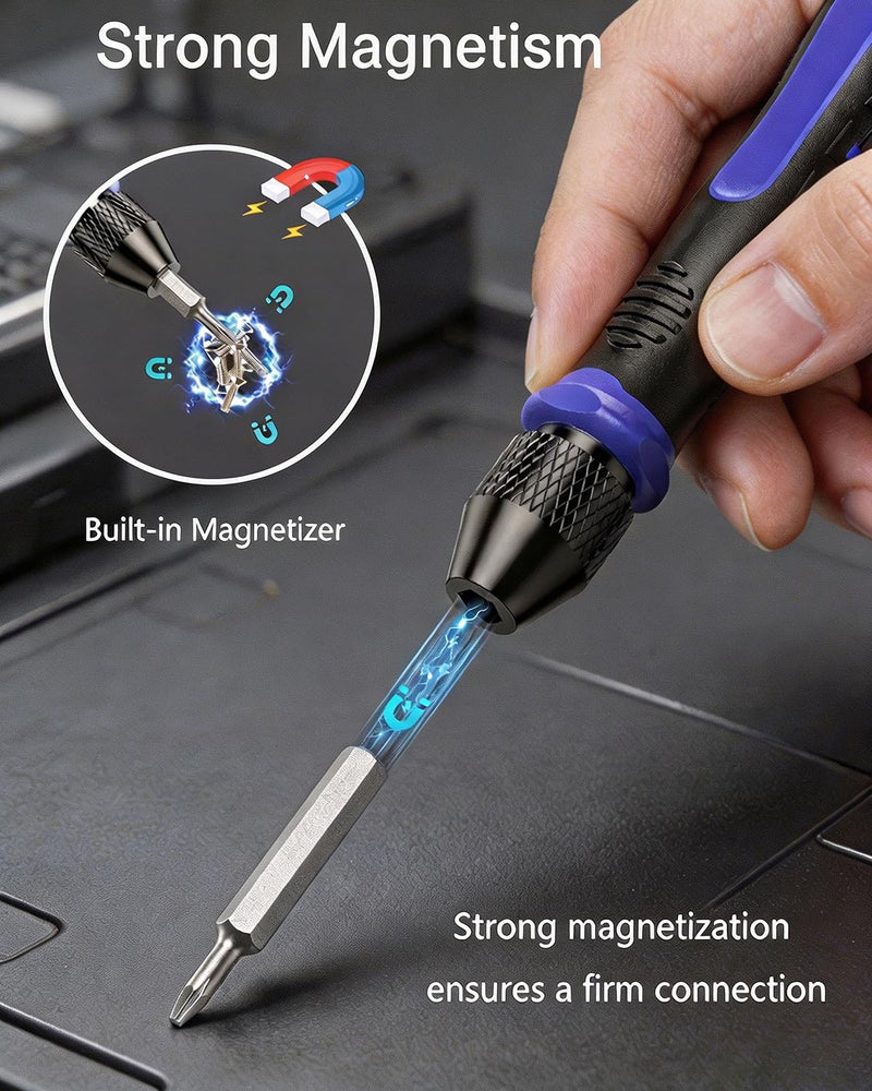 ORIA Small Precision Screwdriver Set, Mini Repair Tool Kit for Phone, PC, Computer, Laptop, Xbox, Switch, Glasses, Watch, Electronics, DIY, Pocket Repair Tools with Torx Phillips Flat and More Blue 24-IN-1