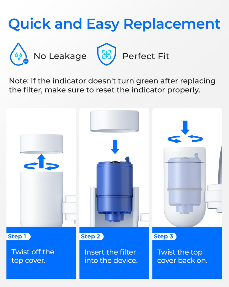 Waterdrop Faucet Water Filter, Compatible with All PUR® Water Filter Replacement for PUR® PLUS RF9999® Faucet Water Filter, NSF 42 Certified, 18-Month, 1800-Gallon, 6 Pack Standard-Blue
