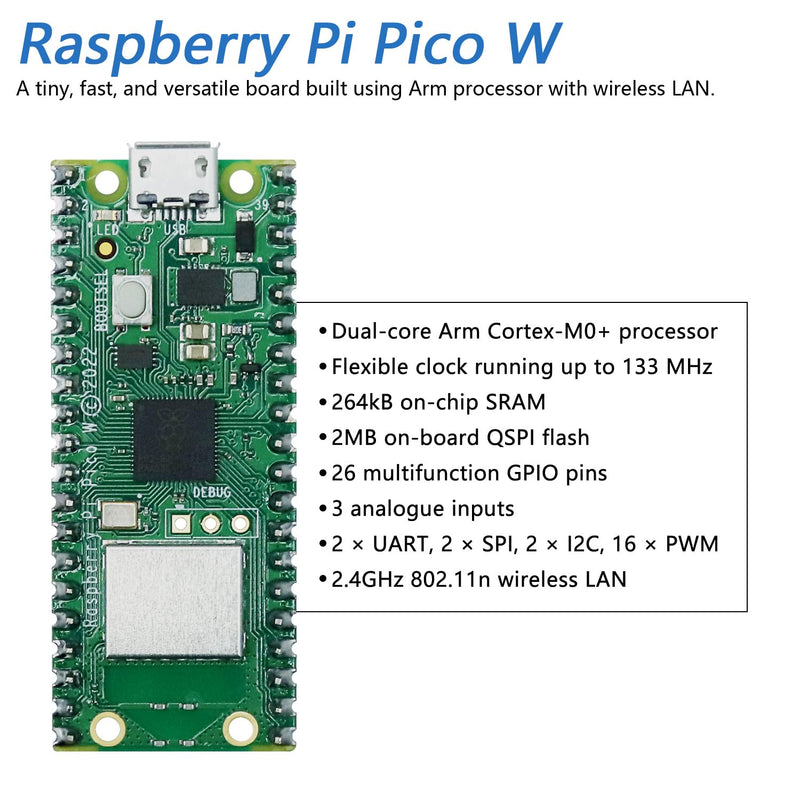 Freenove Bipedal Robot Kit for Raspberry Pi Pico W (Included) (Compatible with Arduino IDE), LED Matrix Expressions, Obstacle Avoidance, Colorful Lights, Buzzer, Speaker, App with Raspberry Pi Pico W