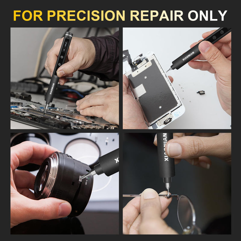 3.7V Precision Electric Screwdriver Set,76 IN 1 Mini Electric Screwdriver Cordless Set with USB Charging,5 Torque Settings Repair Tool Kit for Electronics Phone Camera Laptop Watch Grey - Upgraded Version