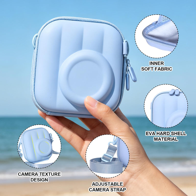 Camera Case for Fujifilm Instax Mini 13/12/11/EVO/SE Camera, Blue Hard Shell Case