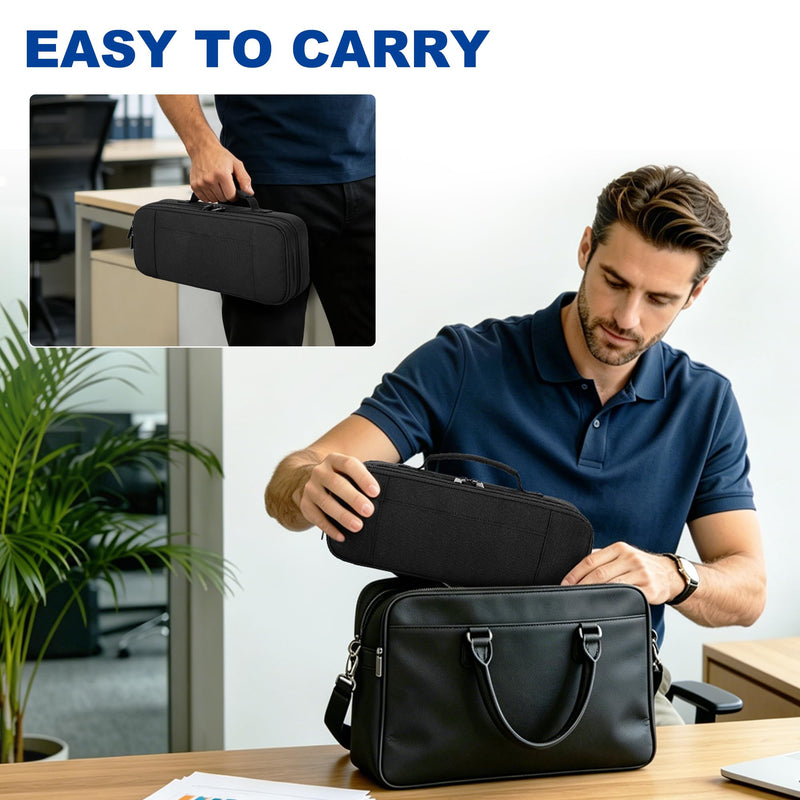 CURMIO Portable Document Scanner Storage Case for Home and Business Trips | Compatible with Canon ImageFORMULA R10/ImageFORMULA P-215II Mobile Document Scanner, Double Layer, Protective, Compact Size