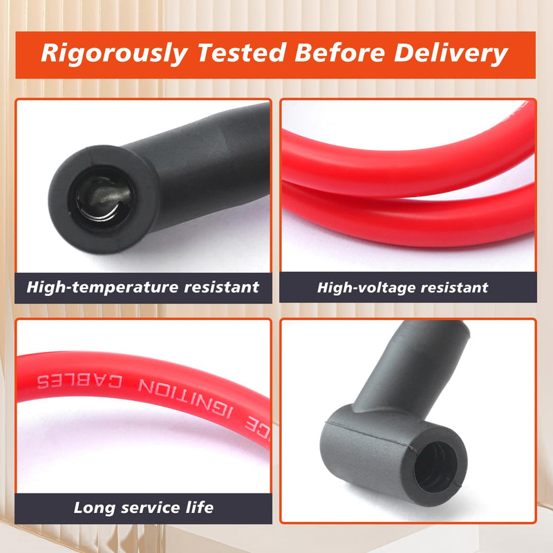 84059 Red 18" 8.5mm 90° Boots Ignition Coil Wire Compatible with an HEI Style Terminal Replacement for Blaster 2 and Blaster 3