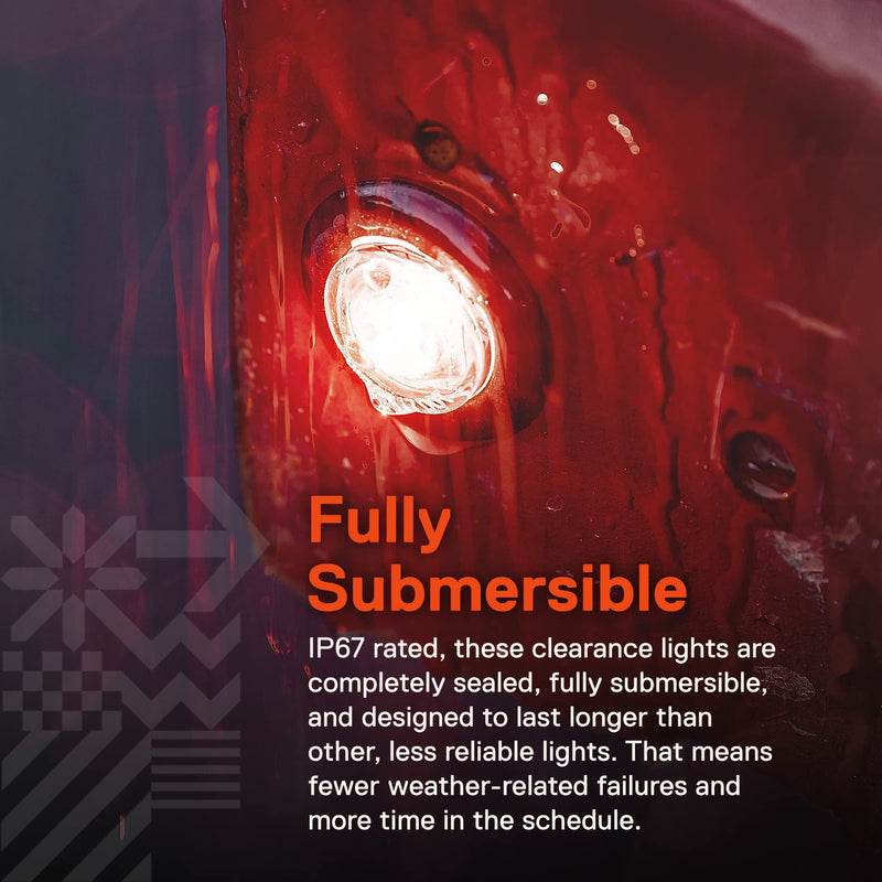 TRUE MODS 10pc 3/4" Inch Round Red Trailer 12V LED Marker Light [3 Wire/Turn Brake Tail TBT Lights] [DOT FMVSS 108] [SAE P2PC] [Semi-Spherical Output] [IP67 Waterproof] Small Markers for Trailer Truck 10 Pack Red (TBT)