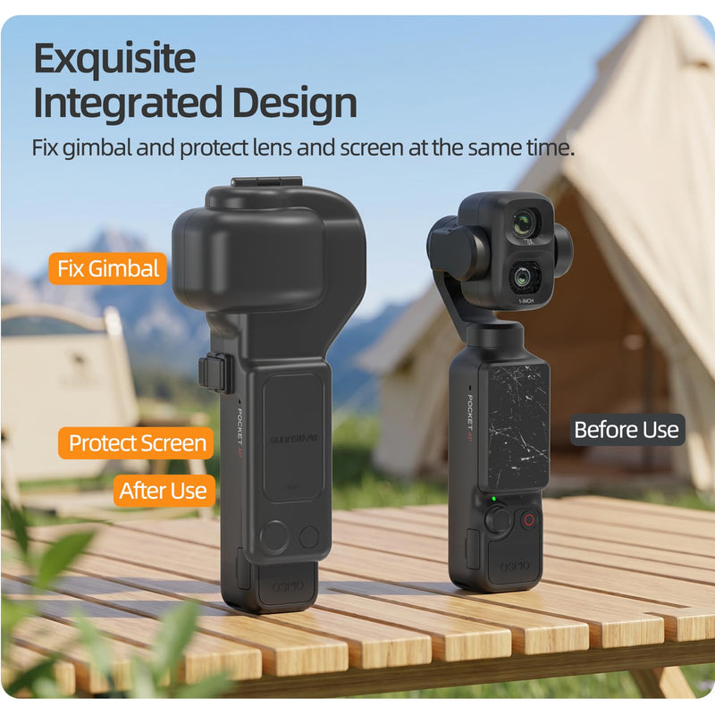 Gimbal Lens Screen Protector for DJI Osmo Pocket 4P, Protective Case Cover for DJI Osmo Pocket 4 Pro Accessories (Black) Black