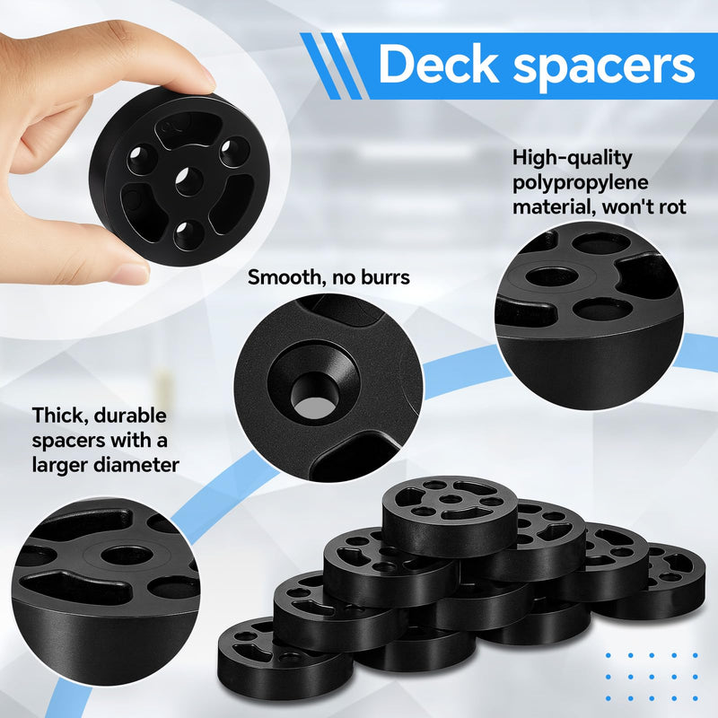 Moxweyeni 20 Pcs 2" x 1/2" Deck Board Ledger Spacers Bulk Drainage Spacer Building Tool Thick Polypropylene Prevent Rot from Occurring at Deck Ledger Connection Stair Stringers Shade Structures 2" X 1/2"